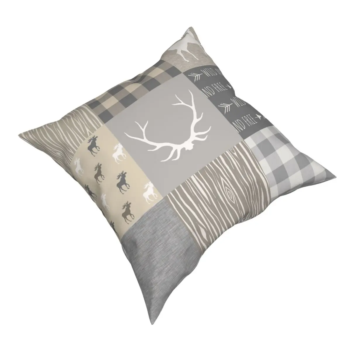 Чехол с изображением леса серого оленя лосят Квадратной Подушки полиэстеровый