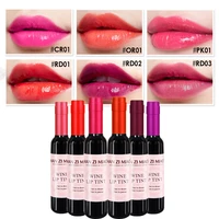 6 colors red wine bottle stained matte lip gloss tint waterproof liquid easy to wear non stick beautiful make up lip
