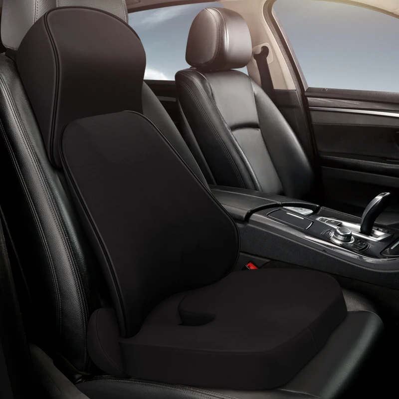 

Car Neck Pillow Lumbar Waist Support Headrest Pillows Back Cushion Seat Supports Memory Foam Seat Covers Car Accessories