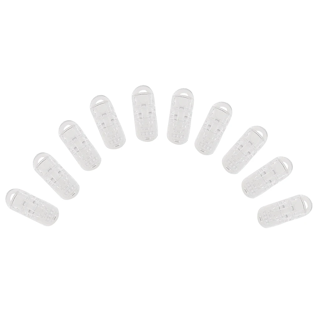 Pack of 10 Clear Baby Pacifier T Shape Clips for Soother/Dummy/Bib/Suspender/Paci/Toy Holder with Gripping Teeth | Детская одежда и