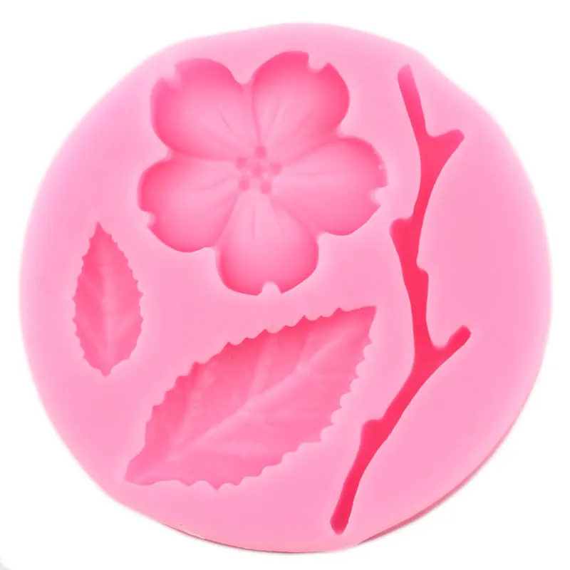 3D цветок силиконовые формы сливы для помадки шоколада Топпинг кексов форма