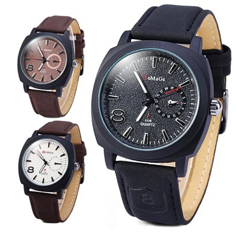 

Часы кварцевые с большим циферблатом для мужчин и женщин, Модные Повседневные Классические Стильные Ретро-часы с кожаным ремешком, Прямая п...