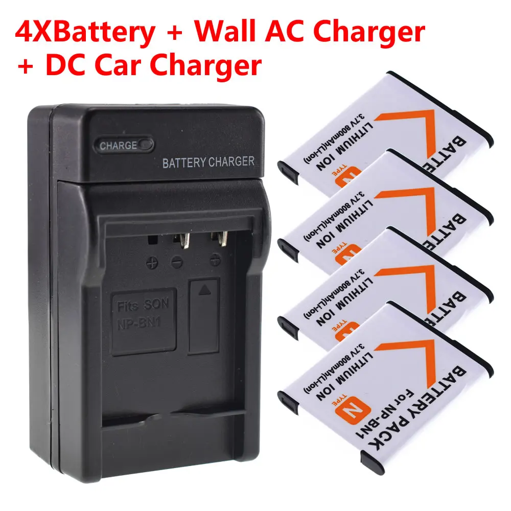 Для дома и автомобиля Зарядное устройство + NP BN1 4 Батарея для Sony детали Cyber shot DSC QX100