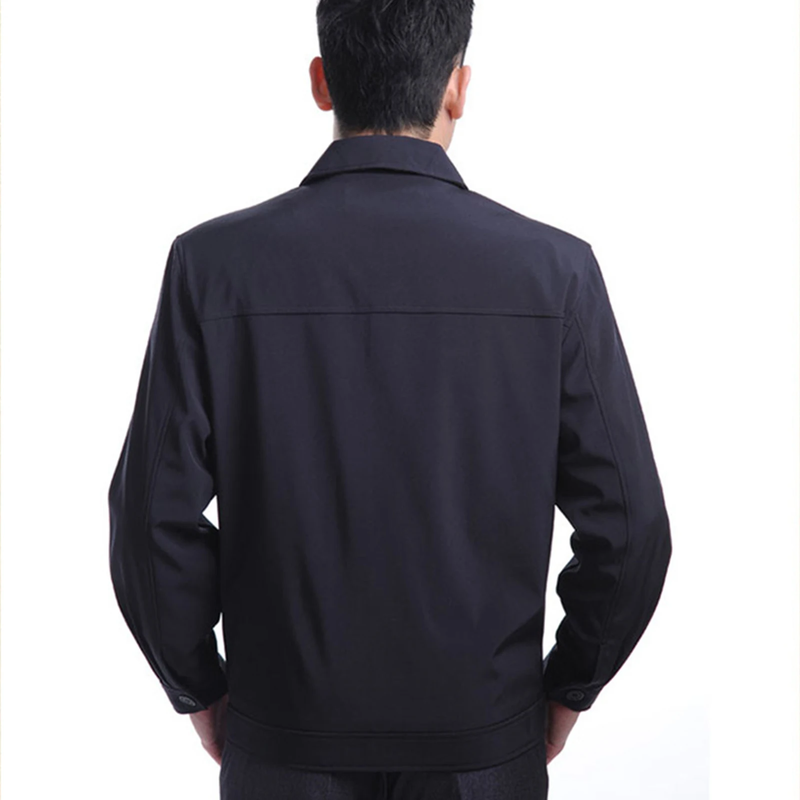 

Men Autumn Thick Warm Solid Color Turndown Collar Coat Windproof Waterproof Jacket Male Office Casual Wear Coat