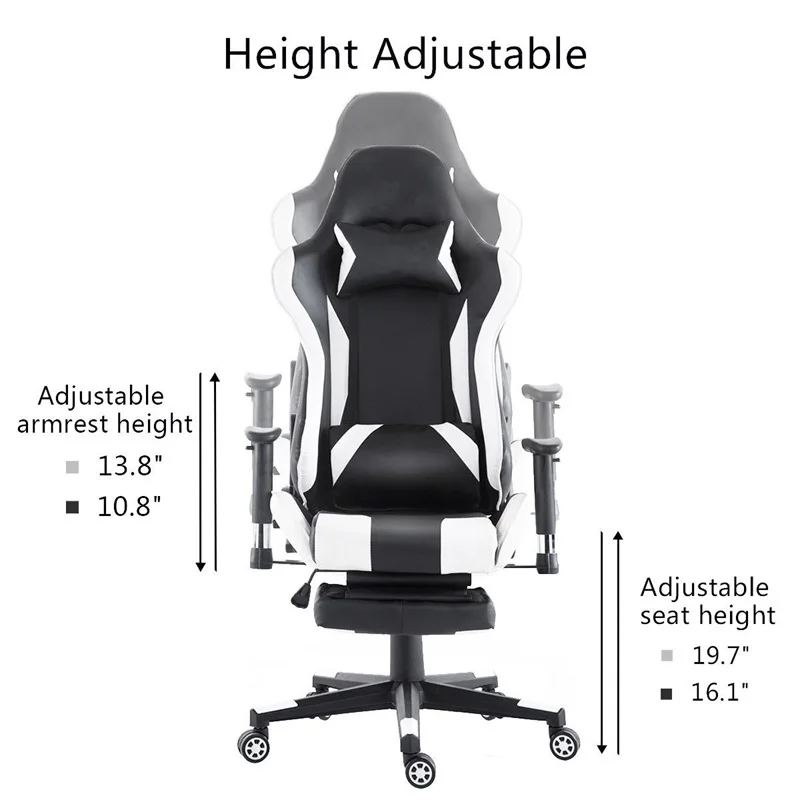 Кресло с высокой спинкой для гонок игровой стул подставкой ног офисное кресло