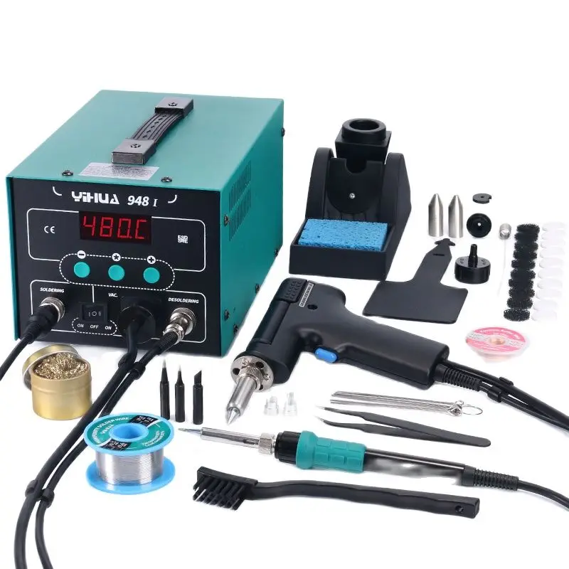 948-I Digital Display Soldering Station Suction 90W Temperature Adjustable Soldering Iron Tin Gun Desoldering Station
948-I Digital Display Soldering Station Suction 90W Temperature Adjustable Soldering Iron Tin Gun Desoldering Station