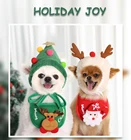 Набор рождественской одежды для домашних животных, слюнявчик для собак, Рождественская бандана, шапка Санта-Клауса, шарф для собак, треугольный нагрудник, маленький, средний, большой размер, для собак, кошек