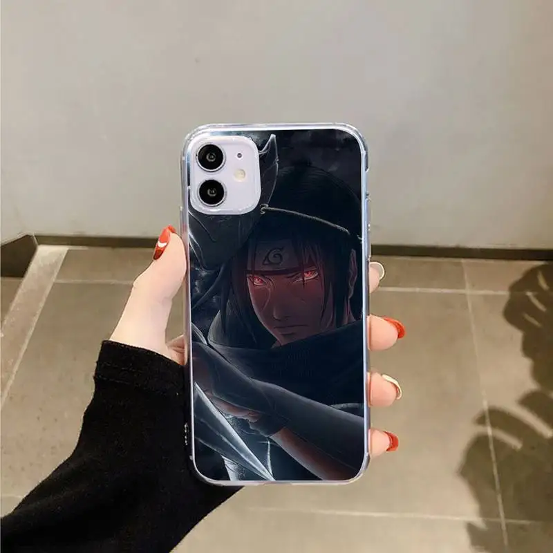 

Naruto AKATSUKI Sasuke Kakashi Phone Case Transparent for iPhone 6 7 8 11 12 s mini pro X XS XR MAX Plus