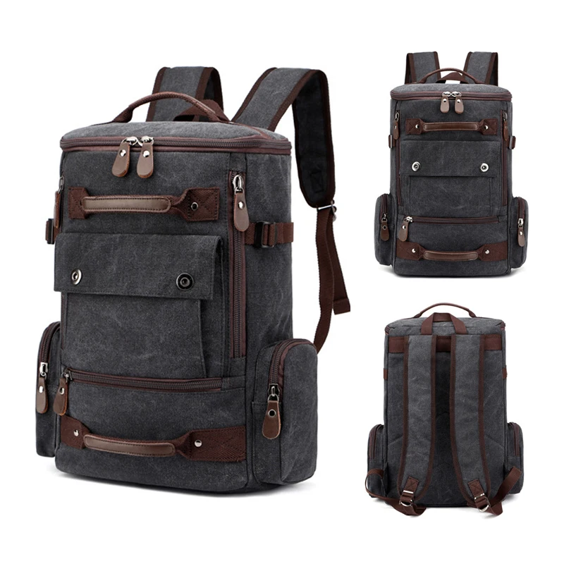Винтажный холщовый рюкзак для 17 дюймового ноутбука мужские и женские рюкзаки