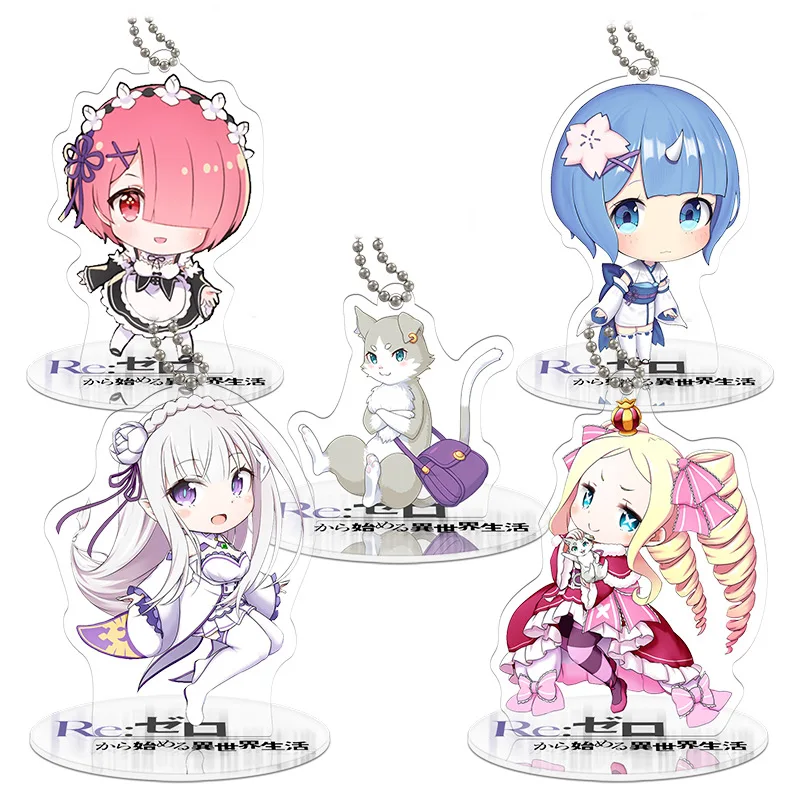 

Re:Life In A Different World From Zero Stand Figure Model Plate Collectible Emilia Rem Ram Kawaii Characters Desktop Decor Toys