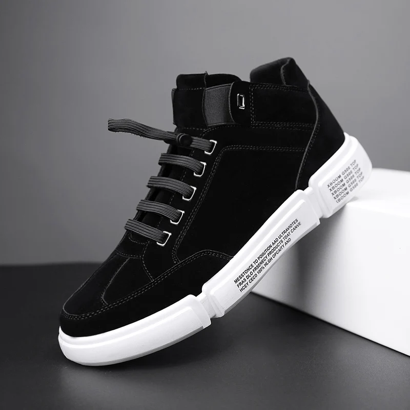 Fashion Fur Sneakers Men High Quality Lace-up Plus velvet Canvas Shoes top Male Brand Footwear Men's Casual Zapatill | Обувь