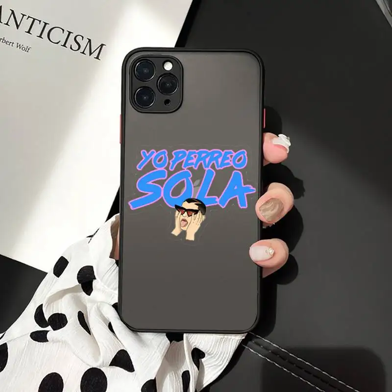

Yo Perreo Sola Bad Bunny Maluma Phone Case matte transparent For iphone 7 8 11 12 plus mini x xs xr pro max cover