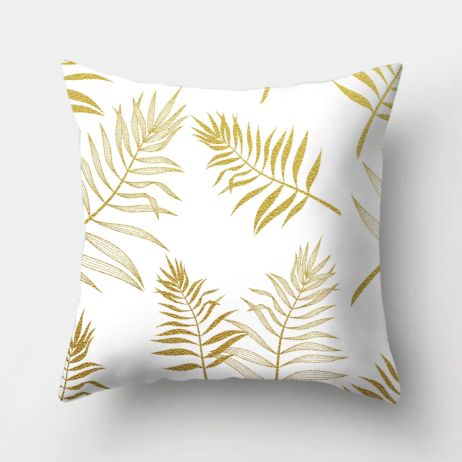

Tropical Leaf Floral Yellow Cushion Cover 45*45 Decorative Cushions Pillowcases Polyester Throw Pillow Home Decor Pillow Covers