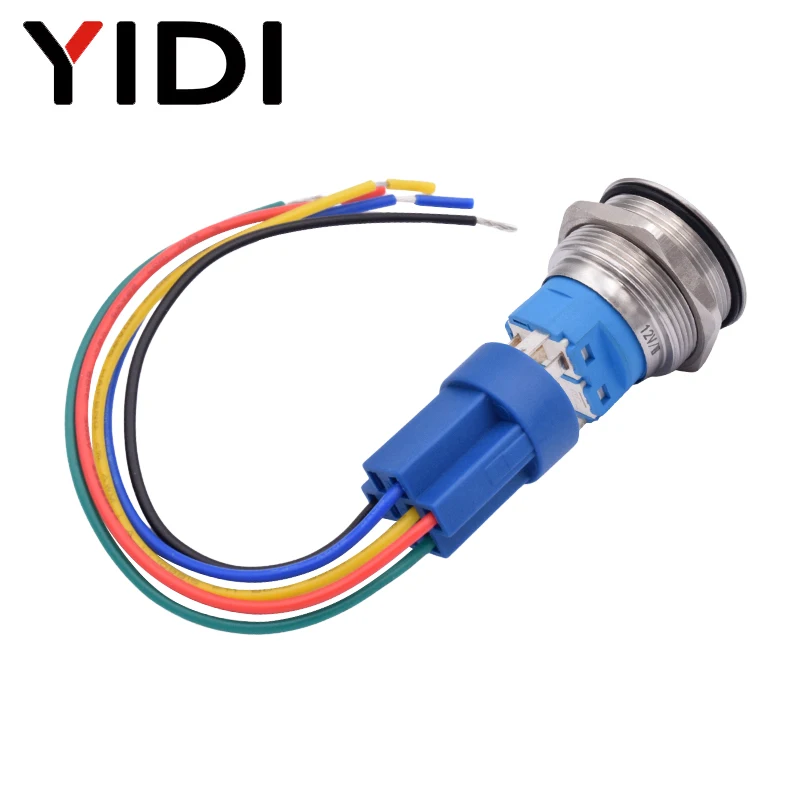 22mm Panel Mounted Metal Push Button Switch ON OFF 12V 220V Red Green Light 1NO1NC Spdt Latching Momentary Dpdt 2NO2NC | Обустройство