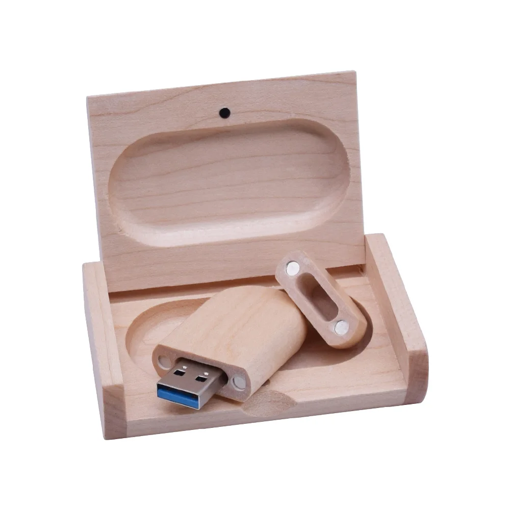 Maple with box 3.0 Эллиптическая форма деревянная память USB с коробкой флэш-накопитель 3,0 Пользовательский логотип ручка-накопитель 64 Гб 128 ГБ 32 ГБ Флешка свадебная фотография - Цвет: Maple with box 3.0