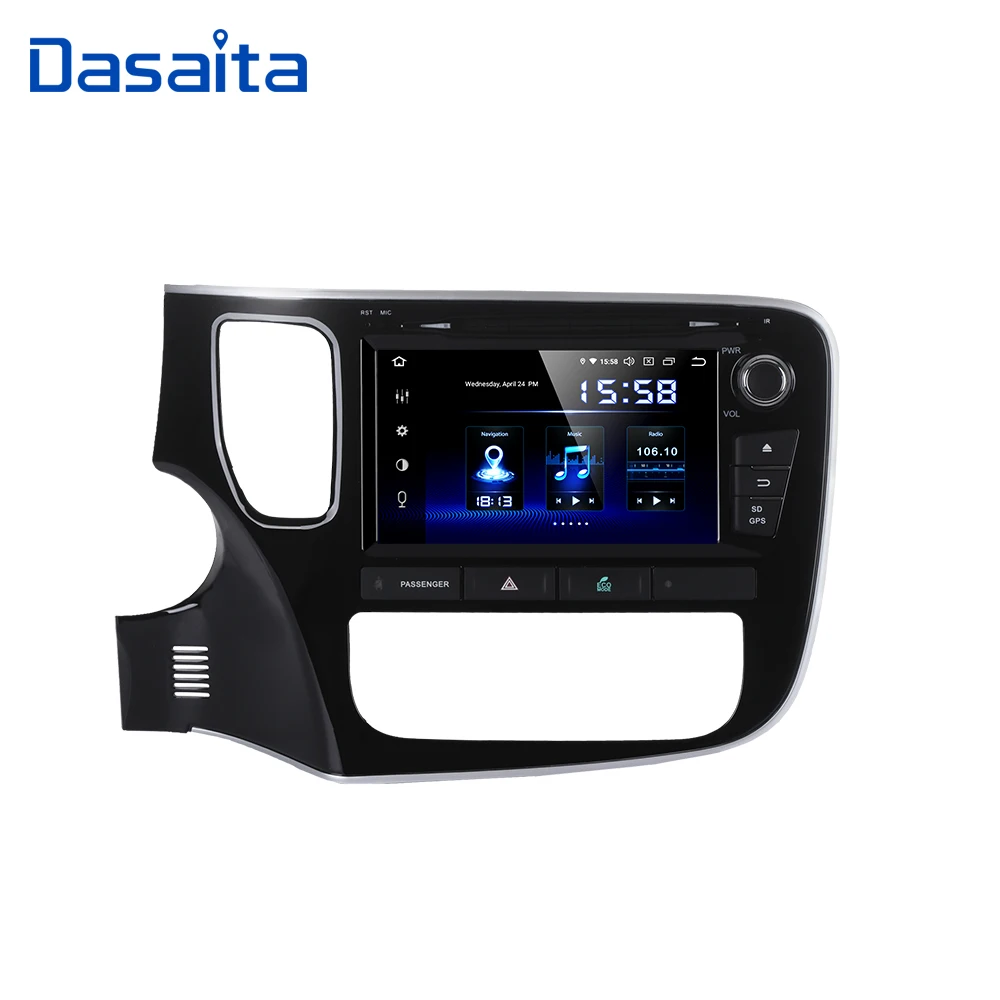 Dasaita 8 &quotAndroid 10 Восьмиядерный Автомобильный GPS для Mitsubishi Outlander 2014 DVD плеер стерео