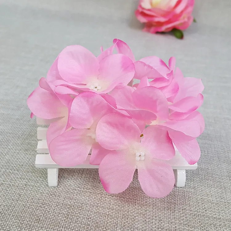 50pcs 12cm Artificial Silk Hydrangea Flower Heads For DIY Wreath Corsage Hair Dress Wall Road Lead Wedding Decoration | Дом и сад