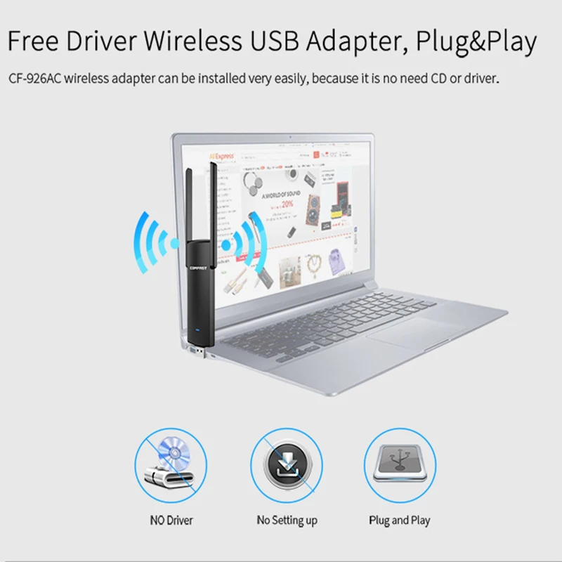 Usb Wifi адаптер 1200 Мбит/с двухдиапазонный Wi Fi ключ 2 4 ГГц + 5 компьютер AC сетевая карта