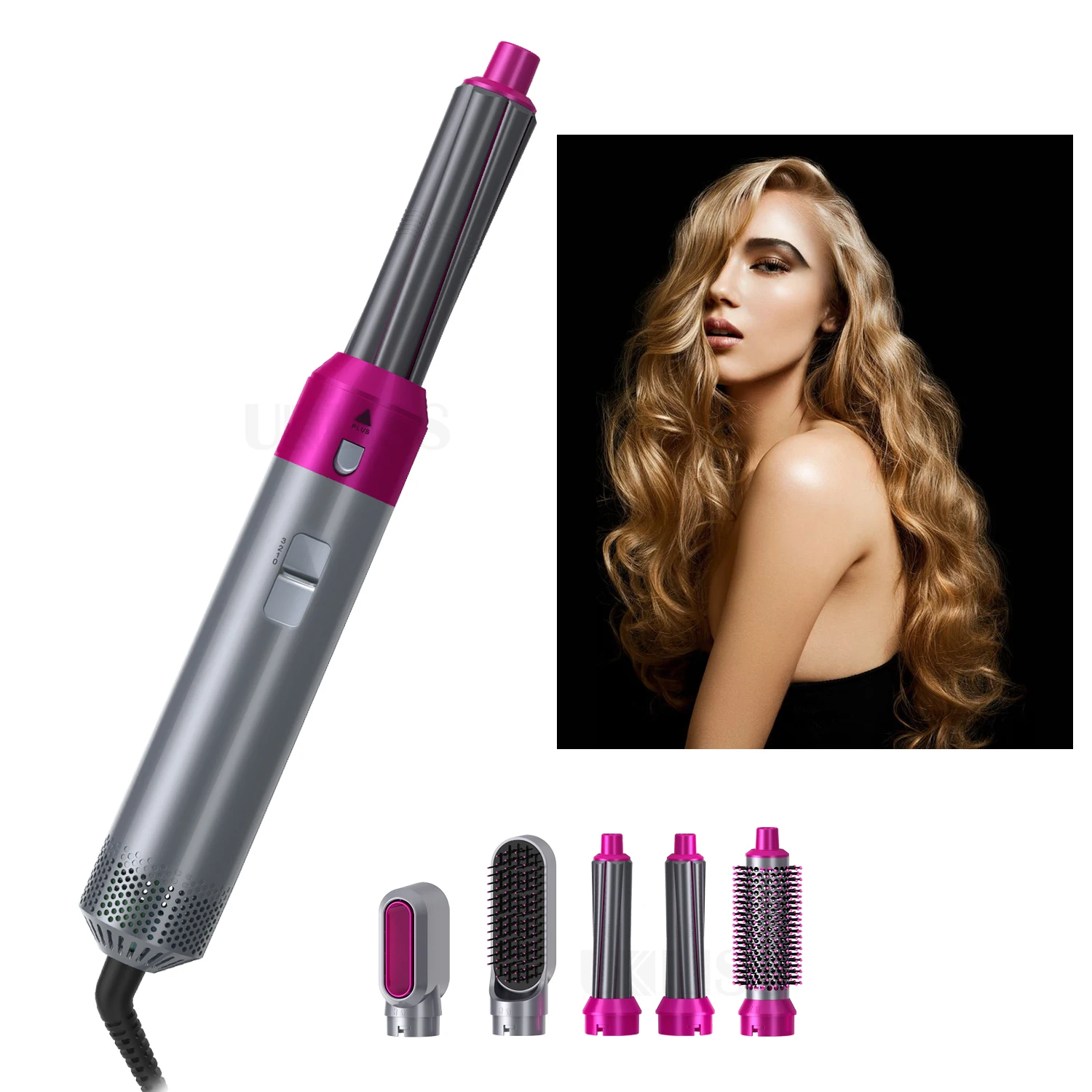 

One-step Hair Dryer 5 In 1 Hair Curler Rotating Hair Dryer Hair Straightener Comb Curling Brush Hair Dryer Styling For Women