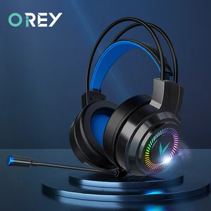 Wired Gaming Headsets Gamer Surround Sound Stereo Earphones 3.5MM USB Microphone RGB Light PC Laptop Computer Gamer Headphones