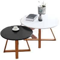 quiet style tea table japanese minimalist design sense solid wood living room round small table