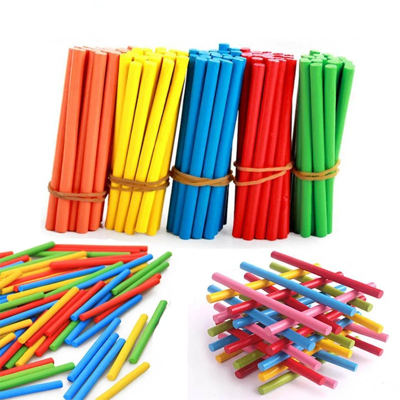 

Creative 100pcs Colorful Bamboo Counting Sticks Mathematics Learning Kids Preschool Math Learning Early Educational Toys