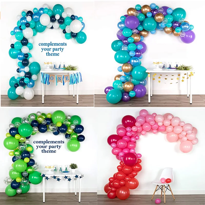 

АРКА-Гирлянда для детского душа, 100 шт., голубой, зеленый, красный, латексные шарики металлик, украшение для свадьбы, детей, вечеринка дня рожд...