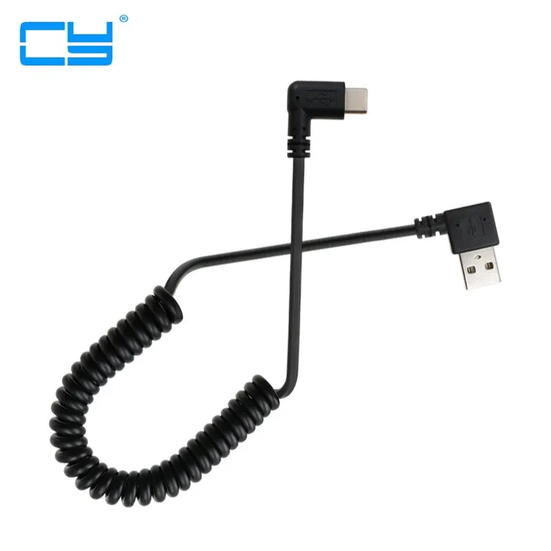 

USB male to 3.1 Type-C 90 degree side elbow on the A male left elbow data charging cable can be inserted forward and backward