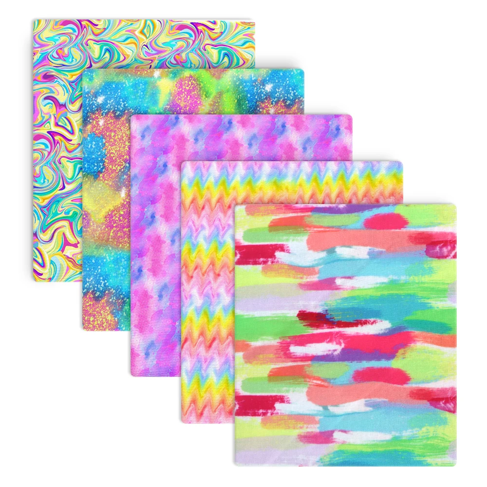 Градиент цвета радуги брызги Полиэстер Хлопок шитье ткань ручной работы для