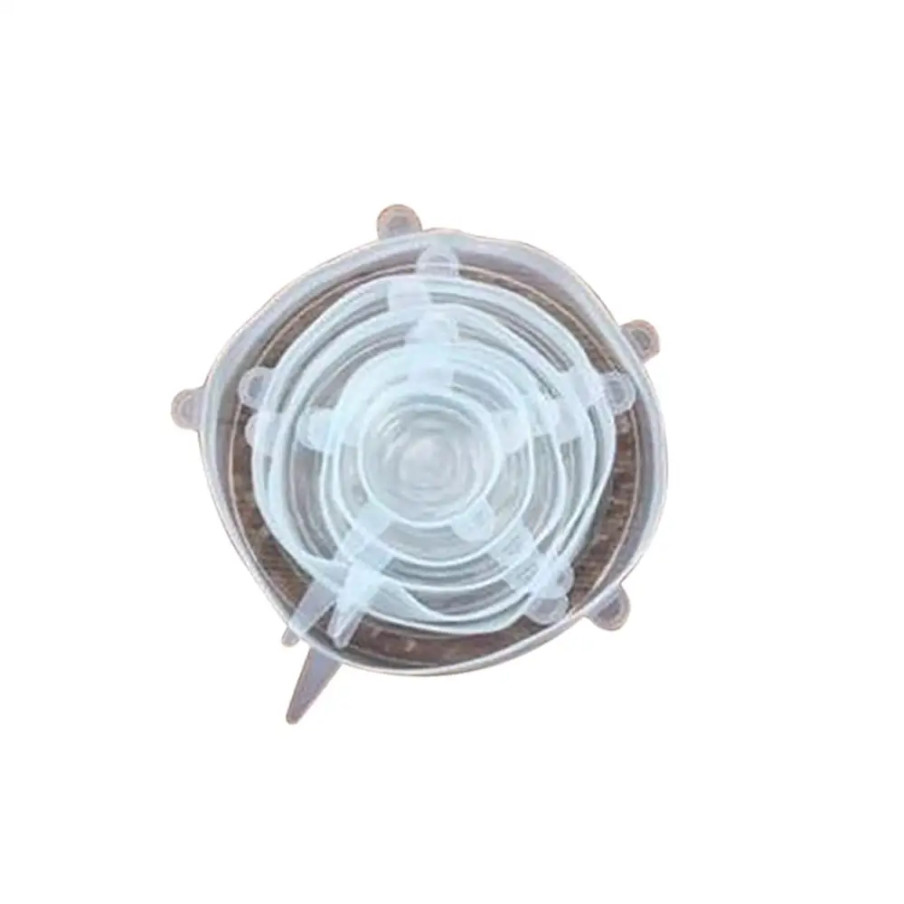 6 шт./компл. эластичный силиконовые крышки многоразовые супница Чехлы Еда свежие