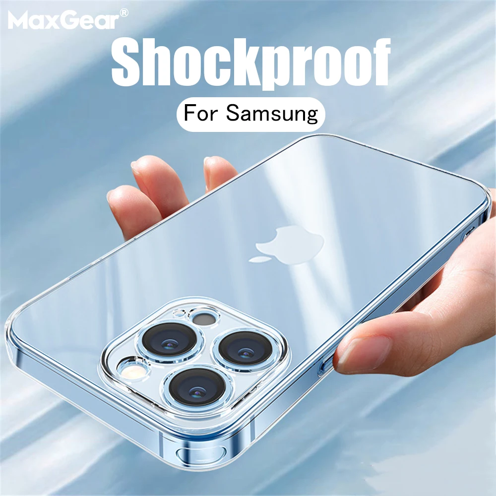 

HD Acrylic Hard Clear Case For Samsung S22 Plus S21 Ultra S20 FE A52 A72 A51 A71 A02 A12 A32 Shockproof Bumper Luxury Soft Cover