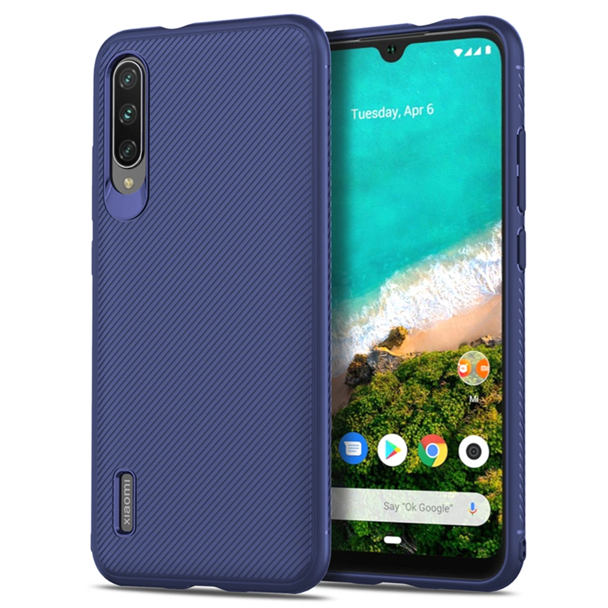 Чехол для Xiaomi Mi A3 MiA3 мягкий силиконовый матовый ТПУ текстура противоскользящий