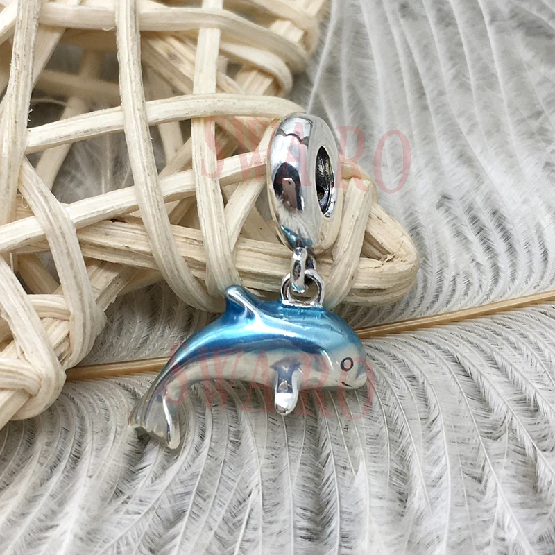 

Summer 2020 New 1:1 S925 Blue Conch Shell Starfish Dolphin Pendant DIY Jewelry Original Suitable For Female Gifts