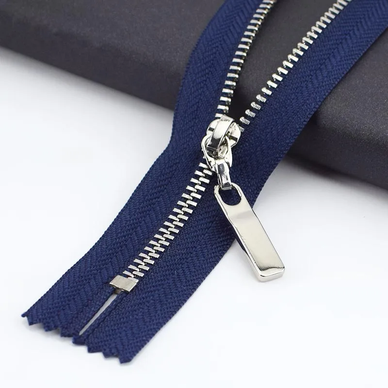navy blue silver 3 шт. Meetee 3#20 см металлическая молния Медь зуб Closeend застежка-молния одежда джинсы карман на молнии сумки кошелек Ремонтный комплект аксессуары - Цвет: navy blue silver