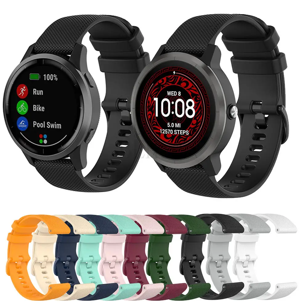

Ремешок для часов Garmin Vivoactive 3, 4, 4S, силиконовый, для Samsung Galaxy, 42, 46 мм, 18, 20, 22 мм