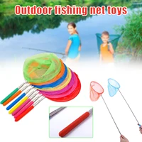 telescopic fishing insect butterfly dragonfly net stainless steel rod catch tadpole fish net kids outdoor fish net stockings