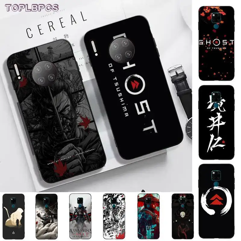 

TOPLBPCS ghost of tsushima Soft black Phone Case for huawei mate 9 10 20 30 pro lite X Y5 6 7 9 prime 2019 2018