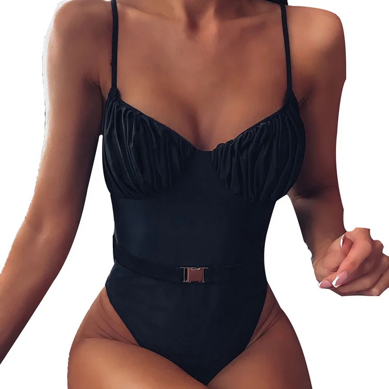 Сексуальный сдельный Купальник для женщин бандажный бикини с поясом v-образный