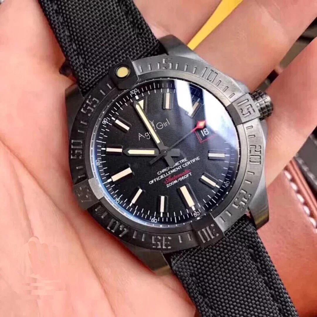 

Classic New Silver Black Canvas Leather Rubber Sapphire Automatic Mechanical Men Watch Stainless Steel Limited Watches AAA+