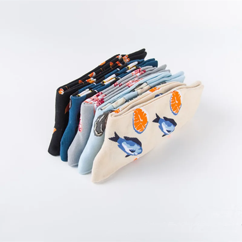 Мужские носки с интересным рисунком Модные Цветные из хлопка для пар морскими