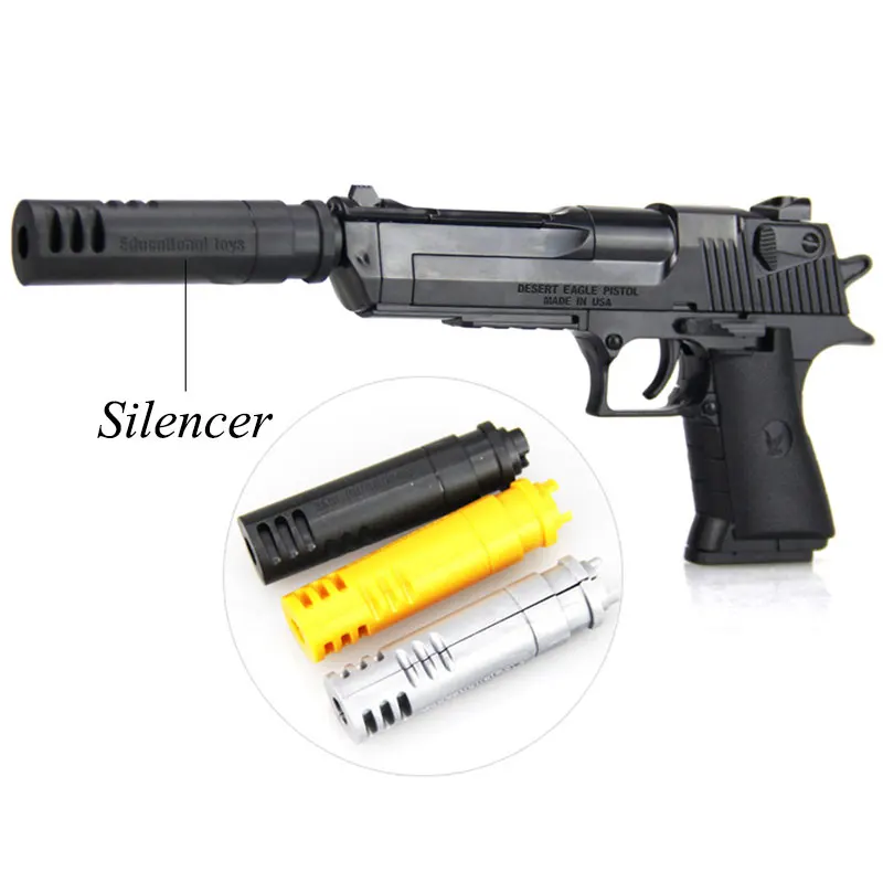 Desert Eagle Assembled Gun Model Toys With Silencer Gold/Silver/Black Simulation Assembling Building Block | Игрушки и хобби