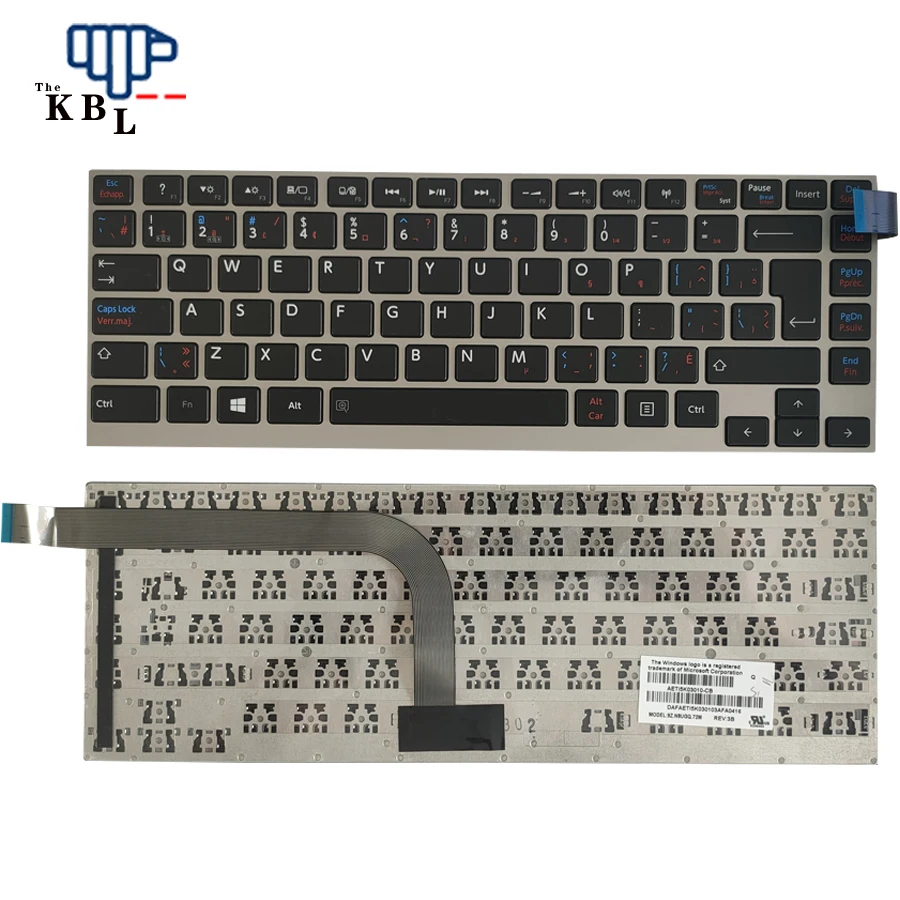 Новый для Toshiba W30 W30T W35 CanadaFrench Язык Серебряная клавиатура ноутбука FRU AETI5K03010