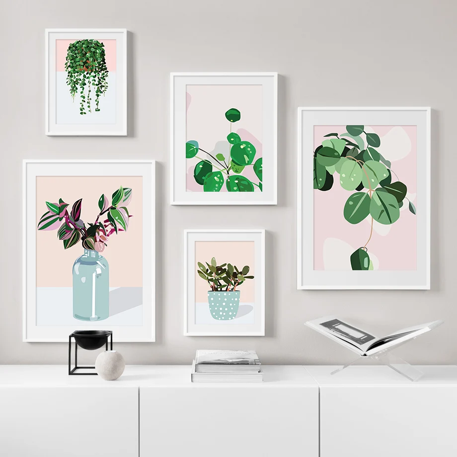 

Green Radish Plant Grass Scandinavian Wall Art Print Canvas Painting Nordic Posters And Prints Wall Pictures For Living Room