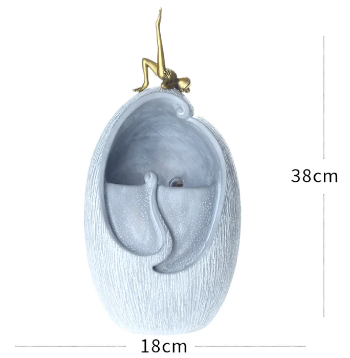 

Resin Rockery Waterfall Feng Shui Flowing Water Fountain Desktop Ornament Office Decor Relaxation Meditation Water Sound