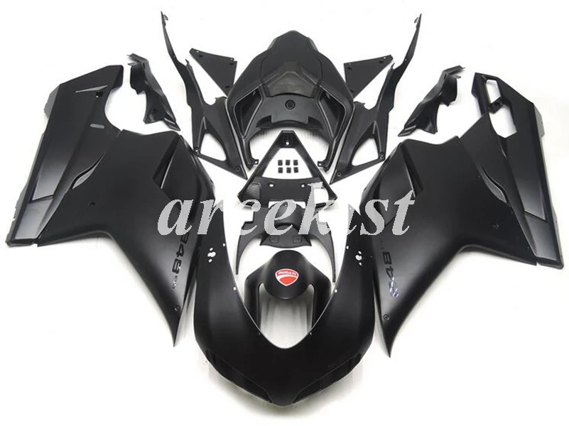 Новый ABS полный обтекатель подходит для DUCATI 848 evo 1098 1198 1098S 2007 2008 2009 2010 2011 2012 черный