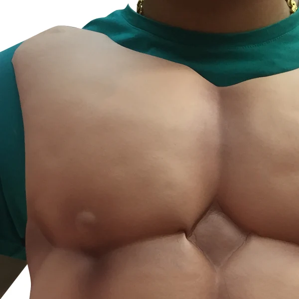 Искусственная Мужская накладка на Хэллоуин для грудных мышц груди тела