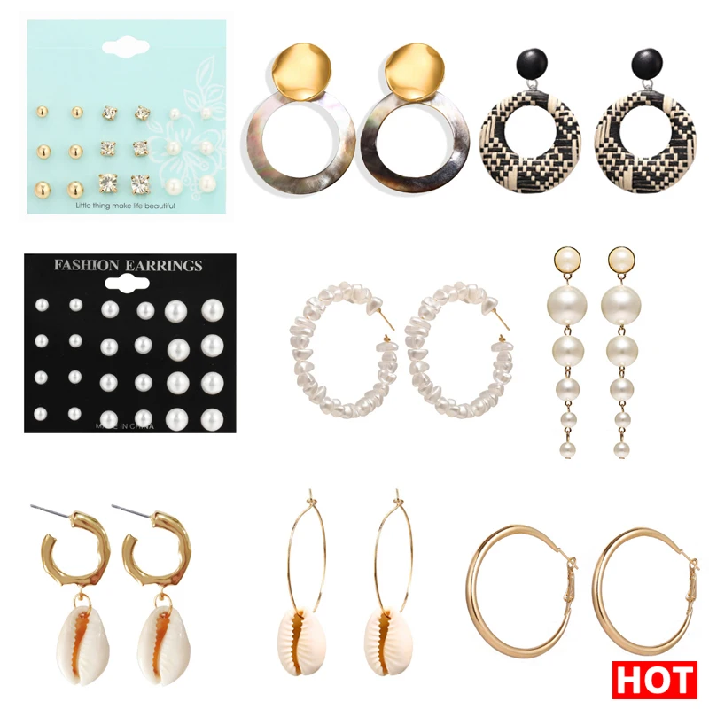 Модные серьги 2019 золотые капли для женщин круглые акриловые геометрические в