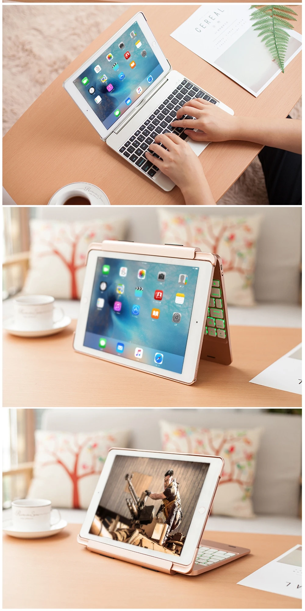 Съемный магнитный слот и bluetooth-клавиатура, 7 цветов, чехол с подсветкой для Apple iPad 9,7 Air 2 5 6 Pro 9,7