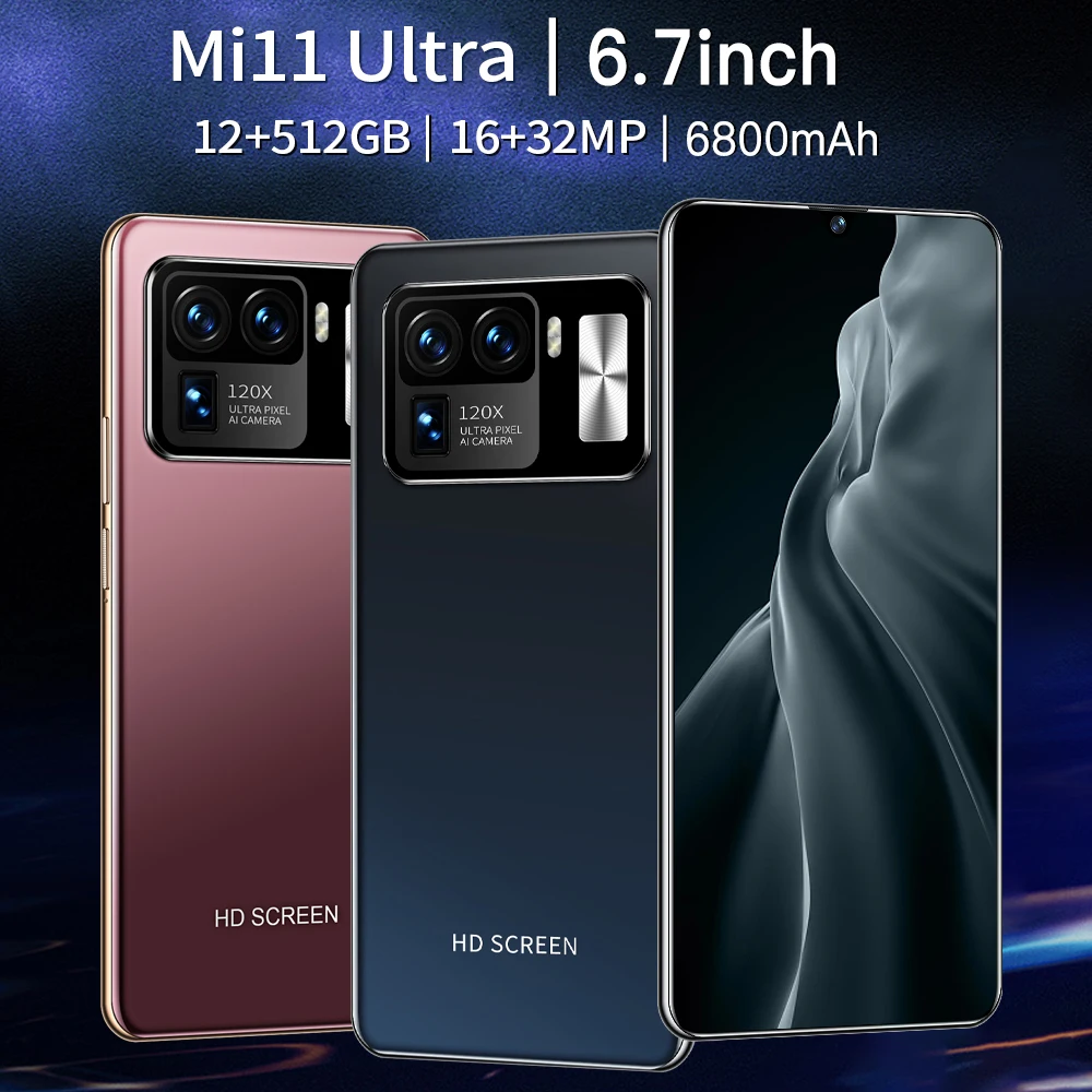 Смартфон Xia Mi 11 Ultra глобальная версия 6 7 дюйма 6800 мАч Android 10 десятиядерный 16 ГБ 512