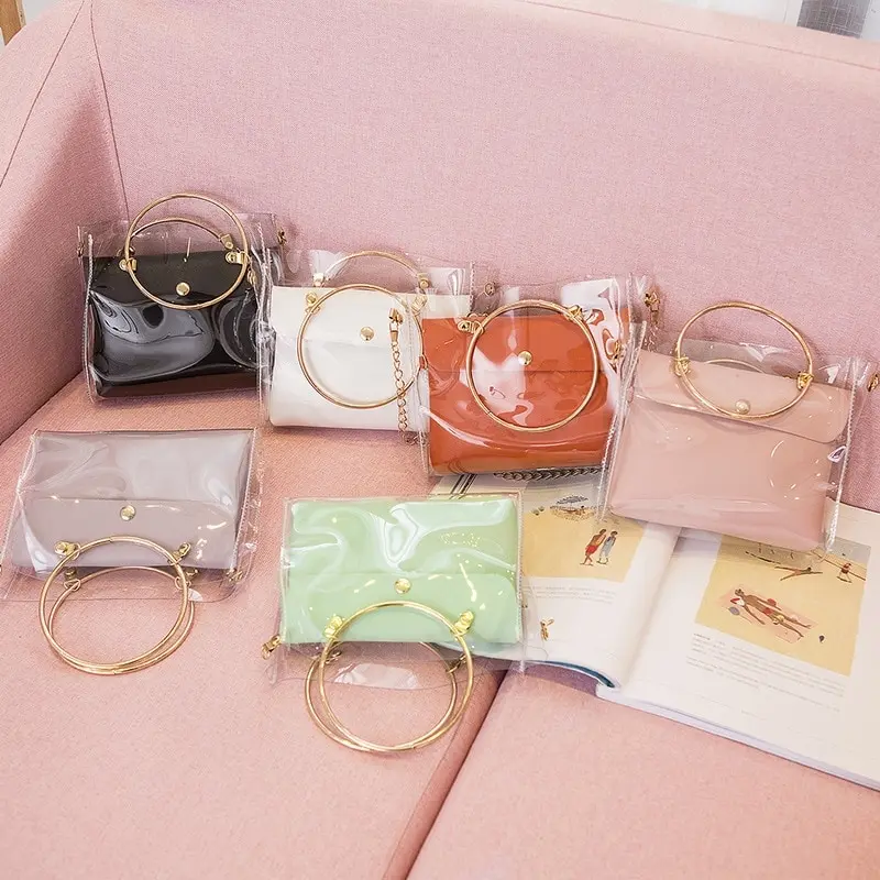 

Tote Bag Women Clear Bucket Bag Clear PVC Jelly Small Shoulder Bag Female Chain Crossbody Bag Crossbody Bags 2021 Luxury